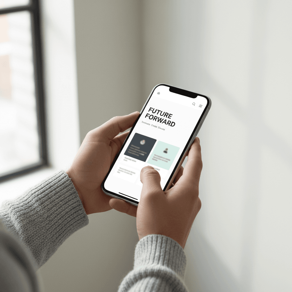 Mobile website displaying on a smartphone
